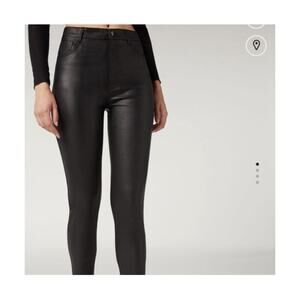 Calzedonia Faux Leather Black Pants Size Small